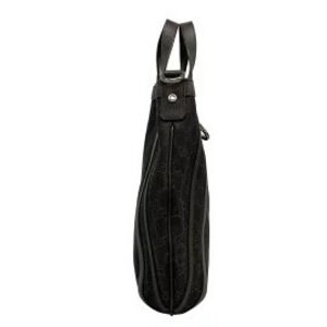 Gucci Abbey GG Handbag Dark Brown Gray Leather